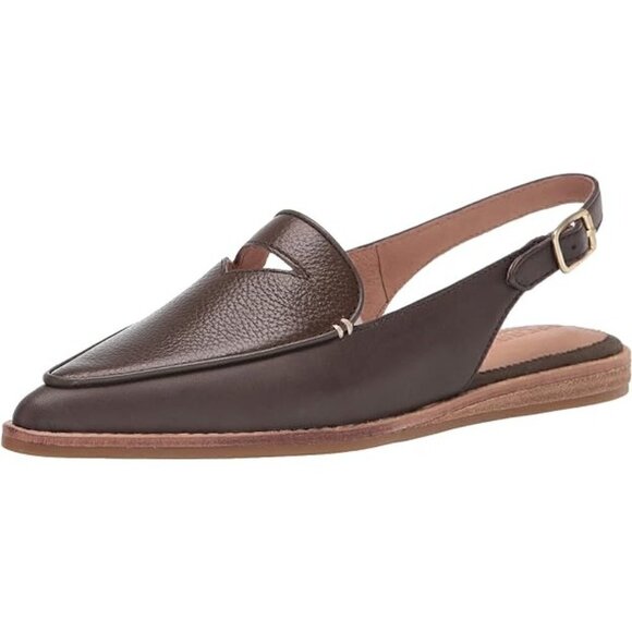 Sperry Top-Sider Saybrook Tumbled Leather Slingback Loafer Flats Olive 9.5 - Picture 1 of 9